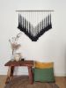 Midnight Black Tassel Tapestry | Macrame Wall Hanging in Wall Hangings by Pepita Topos Studio. Item made of wood with cotton works with boho & contemporary style