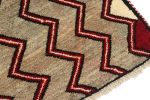 Vintage Gabbeh Tribal Rug in Beige-Brown and Red Chevron | Area Rug in Rugs by Rug and Kilim