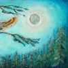 Full Moon Whisper — Original Acrylic Painting | Oil And Acrylic Painting in Paintings by DaggArt. Item composed of canvas