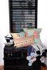baoule pom pom throw indigo/pool pom poms | Blanket in Linens & Bedding by Charlie Sprout. Item composed of fabric