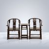 Legacy Ming Horseshoe Armchair Trio Set with qilin Relief | Chairs by Dynasty Artisan. Item composed of wood compatible with contemporary and eclectic & maximalism style