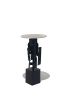 The Brut Sculptural Side Table Steel and Marble Design | Cocktail Table in Tables by Morgan Clayhall