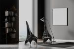"Nyx" Contemporary lounge chair in black lacquered fiberglas | Chairs by Carcino Design. Item works with contemporary & eclectic & maximalism style