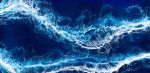 'BLUE CRUSH III' - Luxury Ocean Abstract Seascape | Oil And Acrylic Painting in Paintings by Christina Twomey Art + Design. Item made of synthetic compatible with minimalism and mid century modern style