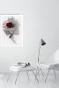 Saffron - Crimson Flower | Watercolor Painting in Paintings by Bridget Davies Art. Item composed of fabric and paper in boho or contemporary style