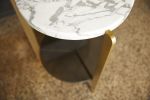 "Ternary" Side Table Brass | Tables by Joe Cauvel of Cauv Design. Item made of brass with marble