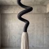 Large Fiber Art Ceiling Sculpture | Wall Sculpture in Wall Hangings by Sarmal Design. Item made of cotton with metal works with boho & japandi style