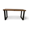 Solid Walnut Live Edge Desk | Tables by Good Wood Brothers. Item made of walnut with metal works with mid century modern & modern style
