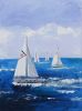 REGATTA - original sailboats painting | Oil And Acrylic Painting in Paintings by Marinela Puscasu. Item composed of canvas in contemporary or country & farmhouse style