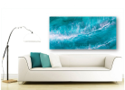 'EMERALD BAY' - Epoxy Resin Ocean Seascape Abstract Art | Oil And Acrylic Painting in Paintings by Christina Twomey Art + Design. Item made of synthetic works with modern style