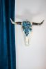 Cow Skull Turquoise | Ornament in Decorative Objects by Gypsy Mountain Skulls. Item compatible with contemporary and country & farmhouse style