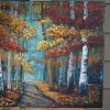 Golden Forest Trail | Original Acrylic Painting | Oil And Acrylic Painting in Paintings by DaggArt. Item composed of canvas compatible with traditional style