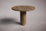 Zade Noche Travertine Dining Table | Tables by HamamDecor LLC. Item made of marble compatible with boho and country & farmhouse style