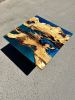 Blue Resin Coffee Table - Epoxy End Table, Coffee Table | Tables by Tinella Collection. Item composed of wood & metal compatible with minimalism and contemporary style