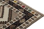 Vintage Gabbeh Tribal Runner in Gray, Beige-Brown and Black | Area Rug in Rugs by Rug and Kilim