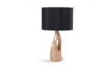 Amorph Helix Table Lamp, Solid Wood, Natural Stained | Lamps by Amorph. Item composed of wood & fabric