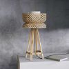 Lotus Table Lamp | Lamps by Mianzi. Item made of bamboo & linen