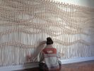 Extra Large Rope Room Divider Wall Hanging & Macramé Screen | Wall Hangings by MACRO MACRAME by Maeve Pacheco | Gurney's Montauk Resort & Seawater Spa in Montauk. Item made of wood with cotton works with contemporary & eclectic & maximalism style
