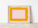 Bright Abstract Marigold Yellow & Pink Modern Art Print | Prints by Emily Keating Snyder. Item composed of paper in minimalism or contemporary style