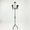 Handcrafted Wrought Iron Floor Candelabra in Antique Copper | Candle Holder in Decorative Objects by edecra. Item made of metal compatible with industrial and rustic style