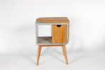 Half'n Half | Nightstand in Storage by Curly Woods. Item made of maple wood with concrete works with mid century modern style