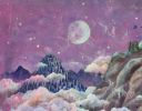 Purple Saddle Mountain | Oil And Acrylic Painting in Paintings by Sarah Stivers | Red E Café in Portland. Item made of canvas with synthetic works with contemporary style