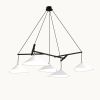 Emily Group of Five Pendant Light – Anthracite Semi-Matte, Bar | Chandeliers by MOSS Objects. Item composed of oak wood and steel in contemporary or modern style