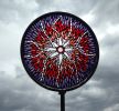 Glass mosaic metal garden stakes | Public Mosaics by Rochelle Rose Schueler - Wild Rose Artworks LLC. Item composed of metal and glass