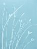 Foggy Iris Triptych (3 original 24 x 18" gray cyanotypes) | Etching in Paintings by Christine So. Item compatible with boho and country & farmhouse style