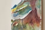 Autumnal No. 31 : Original Watercolor Painting on Canvas | Paintings by Elizabeth Becker. Item made of canvas compatible with minimalism and contemporary style
