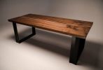 American Black Walnut | Full Internal Live Edge | Dining Table in Tables by L'atelier Mata | Letchworth Garden City in Letchworth Garden City. Item made of walnut & steel