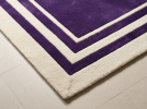 Deep Purple & Ivory Border Geometric Hand Tufted Wool Rug | Area Rug in Rugs by Krafcreation. Item composed of cotton in minimalism or mid century modern style
