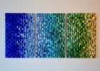 Flanked Ombre Triptych | Wall Sculpture in Wall Hangings by Michael Curry Mosaics. Item composed of glass