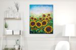 "Sunflower Celebration" - Original Painting | Oil And Acrylic Painting in Paintings by DaggArt. Item composed of canvas
