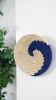Handmade Natural Grass Round Blue Woven Wall Basket | Decorative Bowl in Decorative Objects by Amara