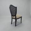 Retro Carved-Leg Cane Back Dining Chair | Chairs by Kleinhaus Furniture. Item composed of wood & fabric compatible with country & farmhouse and eclectic & maximalism style