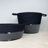 Large black cotton rope storage basket for the home | Storage by Crafting the Harvest. Item made of cotton works with mid century modern & contemporary style
