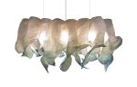 Modern Fabric Pendant Hand-painted Light Nebula Grande 150cm | Chandeliers by Costantini Designñ. Item composed of fiber in boho or contemporary style