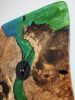 Resin Wood Art Clock - Swirly Greens & Blue Resin | Decorative Objects by Carlberg Design