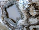 Large Brown Marble Resin Geode Freeform Sculpture Painting | Mixed Media in Paintings by Amber Lamoreaux Art. Item made of wood compatible with contemporary and eclectic & maximalism style