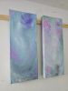 The Symphonies - Soft abstract floral paintings diptych | Oil And Acrylic Painting in Paintings by Jennifer Baker Fine Art. Item composed of canvas in boho or contemporary style