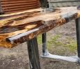 Live Edge Clear Epoxy Resin Dining Table, Olive Epoxy Table | Tables by LuxuryEpoxyFurniture. Item made of wood with synthetic