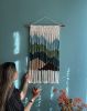 Macrame Wall Hanging, Boho Wall Decor, Handwoven Tapestry | Wall Hangings by Sepi. Item composed of bamboo and cotton in boho or minimalism style