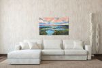 Cotton Candy Clouds - Landscape Painting on Canvas | Oil And Acrylic Painting in Paintings by Filomena Booth Fine Art. Item made of canvas compatible with contemporary and coastal style