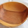 17" Handcrafted Wave Wooden Salad & Serving Bowl | Serveware by TerraKlay. Item made of wood works with contemporary & rustic style