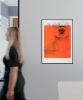 Kissing Lip in Neon Orange | Prints by Ronald Hunter. Item made of paper works with minimalism style