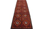 Hand-Knotted Antique Rug Red Moroccan Runner - High Pile | Area Rug in Rugs by Rug and Kilim