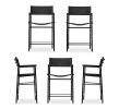 ¨Repose¨Counter Stool Leather and Black Rubbered Steel Frame | Chairs by Jover + Valls. Item made of steel with leather works with contemporary & industrial style