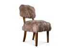 Dining Chair in Wood and Sheepskin by Costantini, Luca Ovino | Chairs by Costantini Design. Item made of wood with fabric