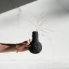 Medium Chimney Vase in Textured Carbon Black Concrete | Vases & Vessels by Carolyn Powers Designs. Item made of concrete with glass works with minimalism & contemporary style
